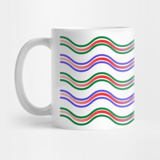 red blue green water waves design Mug